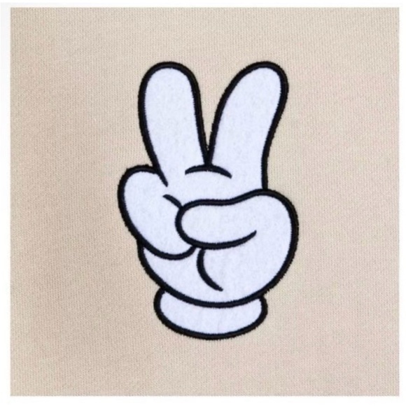 NEW with tags Disney Mickey Mouse Peace Sign Pullover Crewneck Sweatshirt - Picture 3 of 5